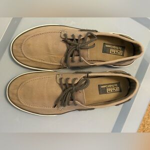 Polo Ralph Lauren Franz Mens Canvas Boat Deck Shoes Sneakers Size 13D olive/Gray